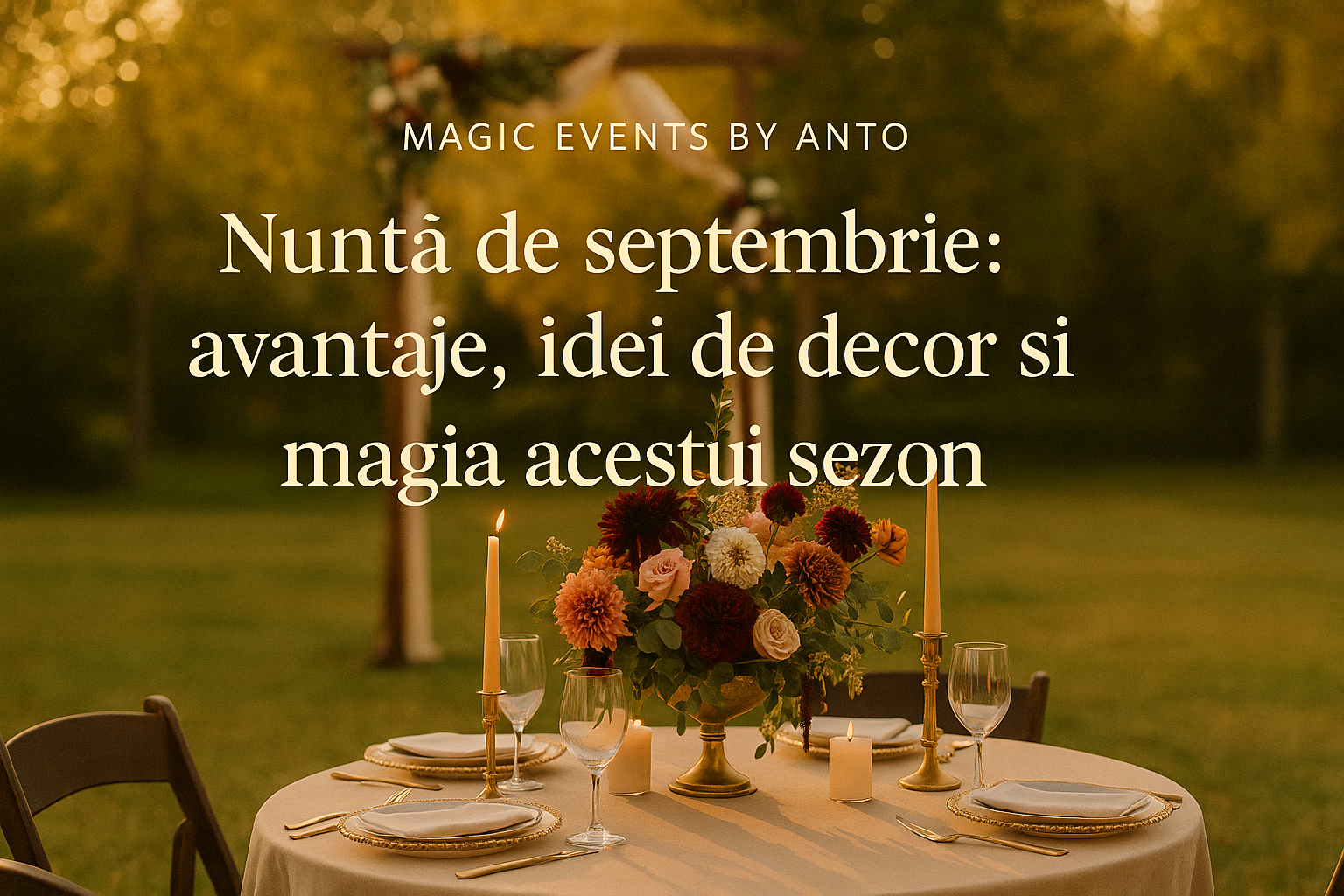 Nuntă de septembrie: avantaje, idei de decor și magia acestui sezon