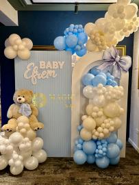 Photocorner de botez cu ursuleț și fundă bleu